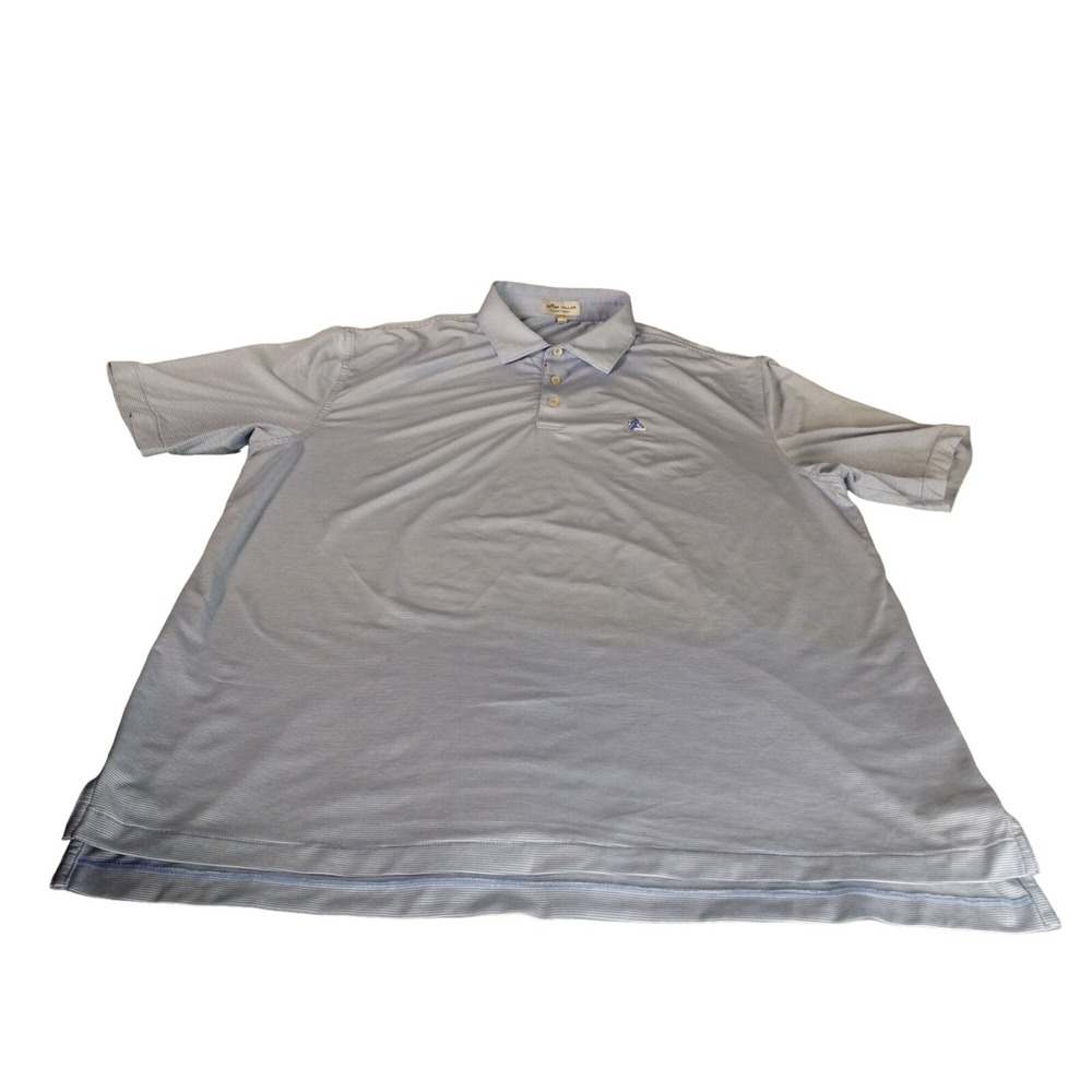 Peter Millar Summer Comfort‎ Polo Men Sz XL Striped Blue Golf Sportswear Classic